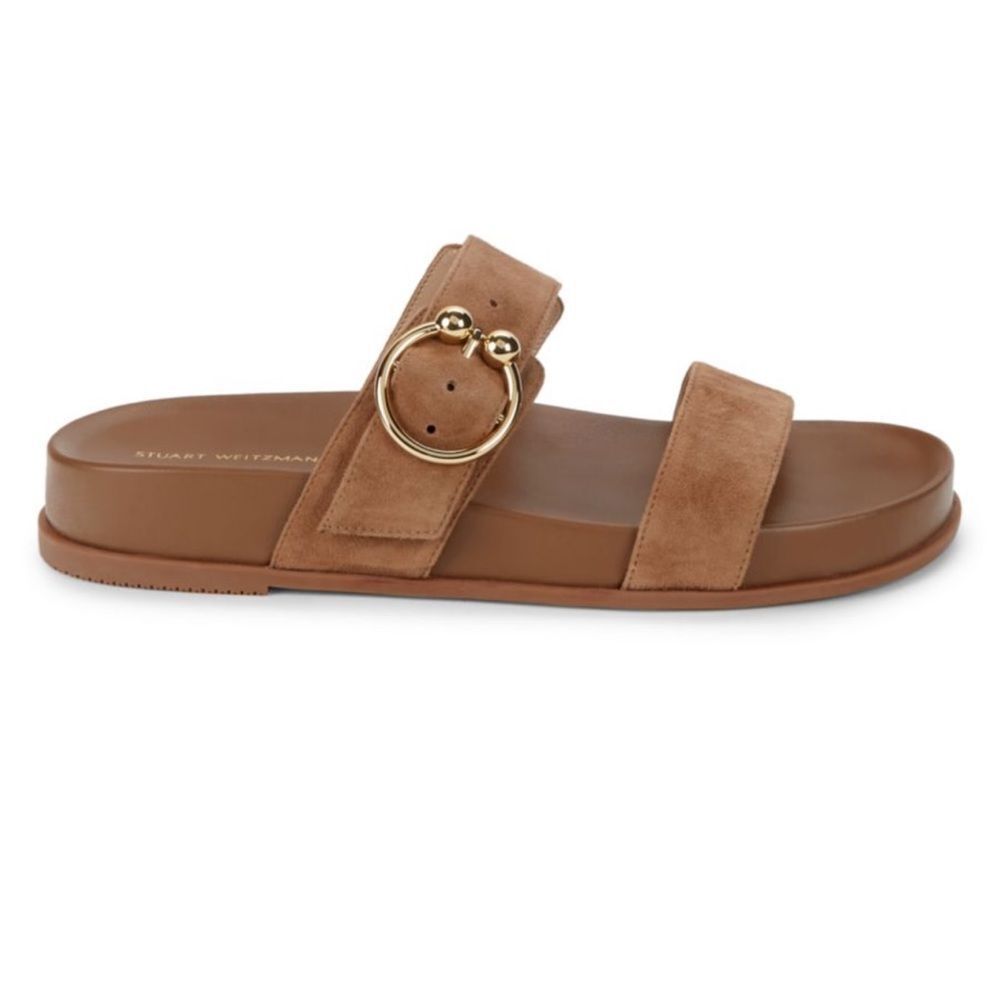 Stuart Weitzman Joni Suede Flatform Sandals - Picture 1 of 5